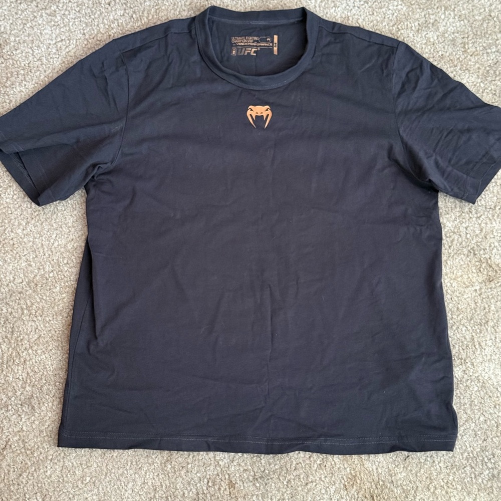 UFC Black Tee with Orange Logo